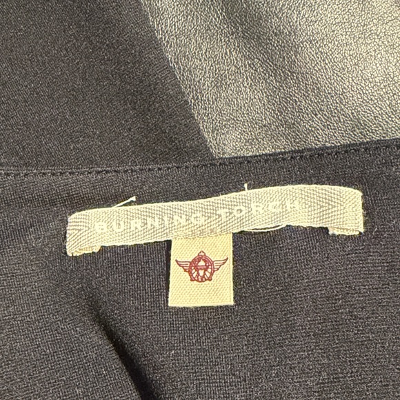 Anthropologie Burning Torch Black Leather Panel Skirt Made in USA Size XS - Picture 5 of 6